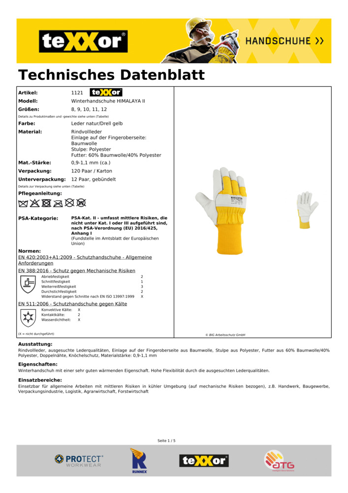 Datenblatt Zertifikat