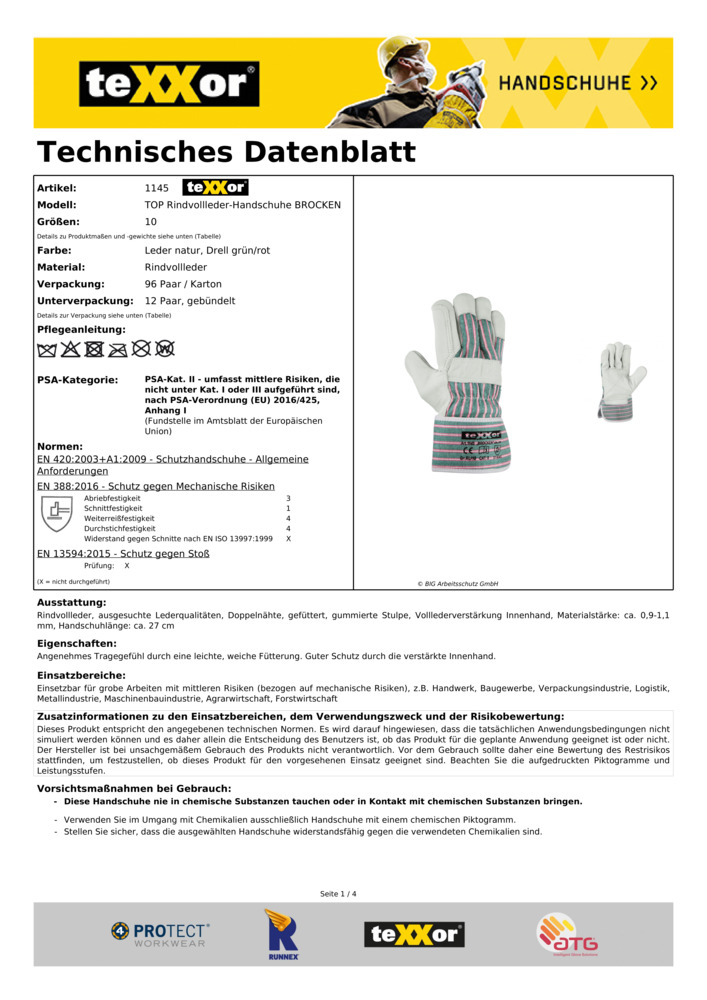 Datenblatt Zertifikat