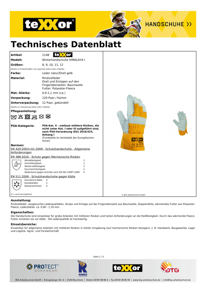 Datenblatt Zertifikat