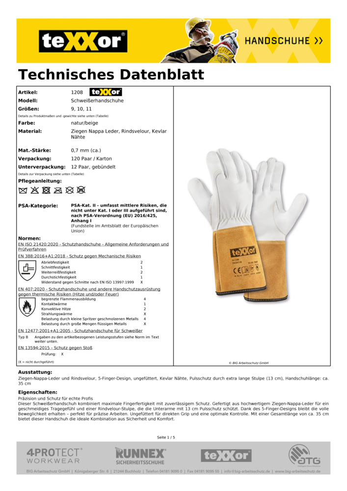 Datenblatt Zertifikat