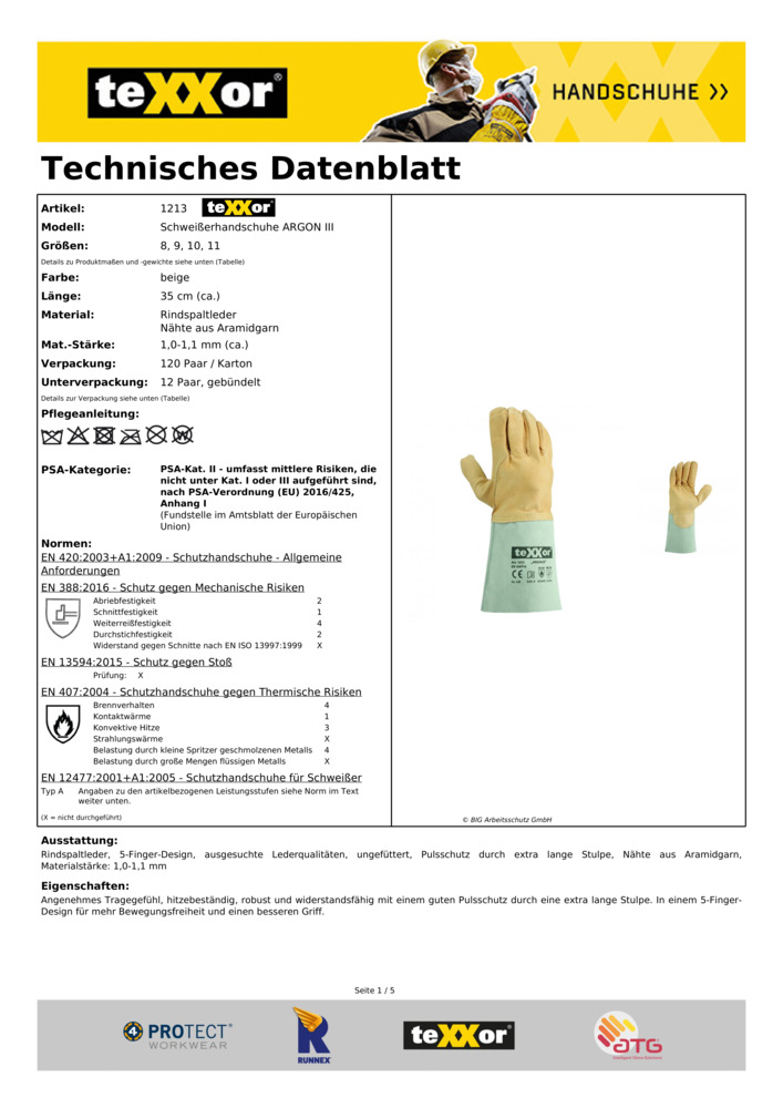 Datenblatt Zertifikat