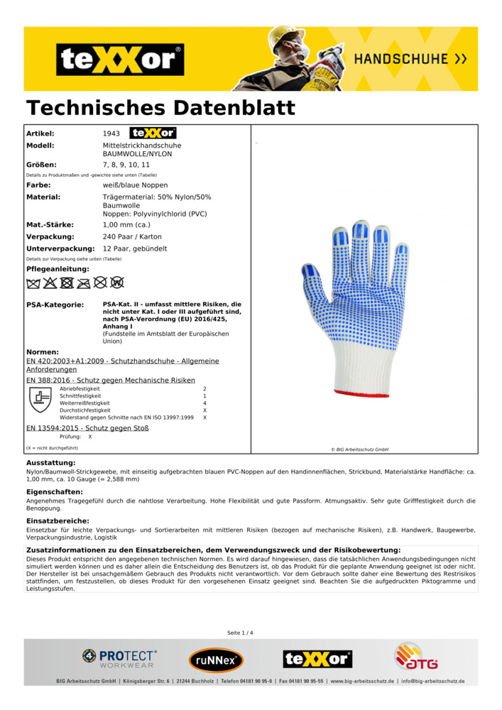 Datenblatt Zertifikat