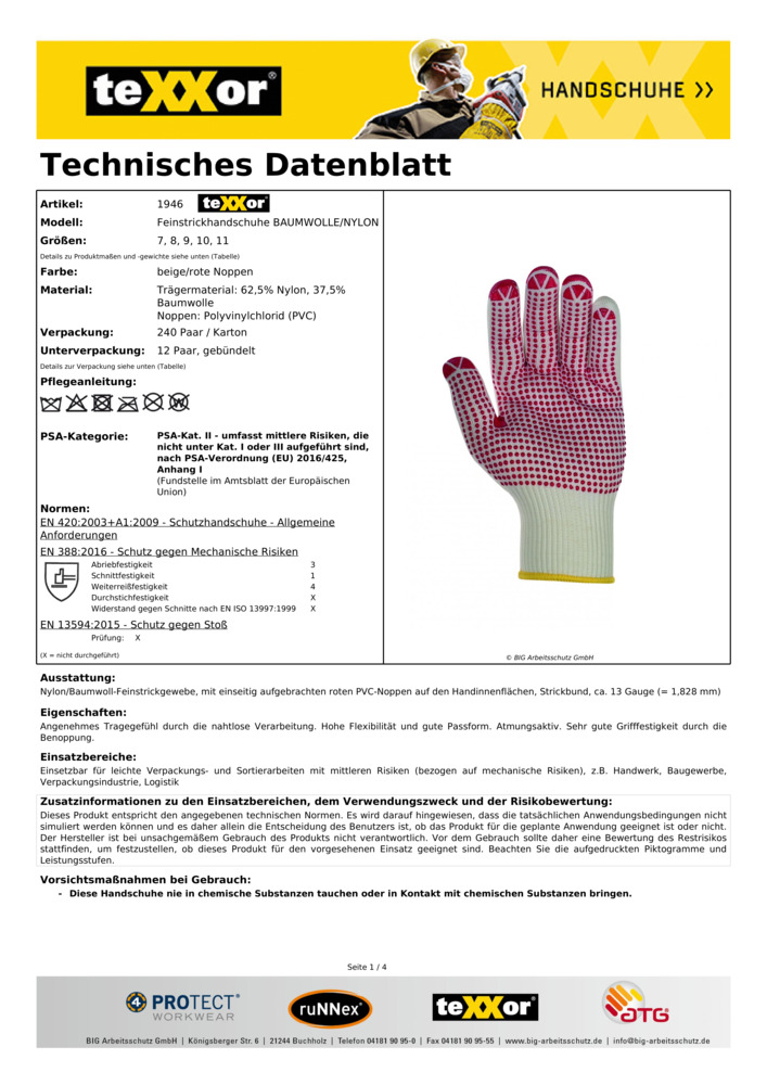 Datenblatt Zertifikat