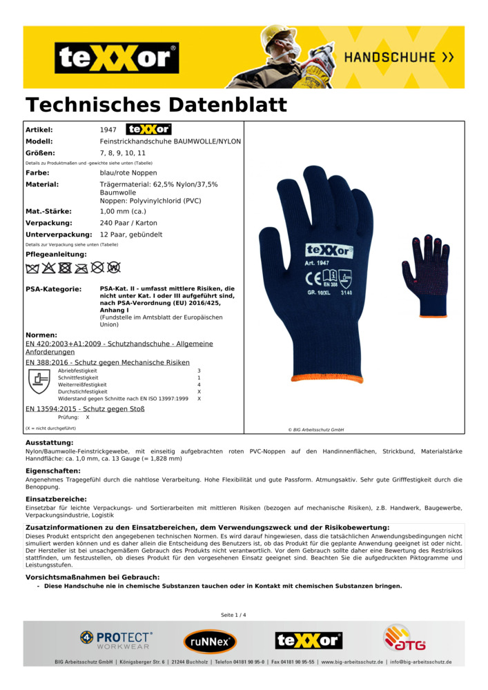 Datenblatt Zertifikat