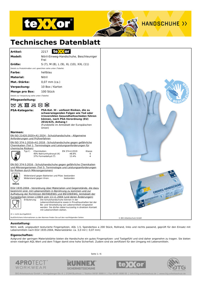 Datenblatt Zertifikat