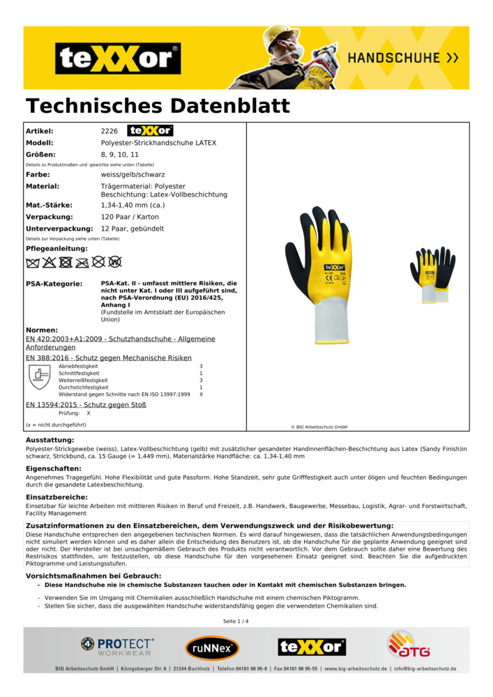 Datenblatt Zertifikat