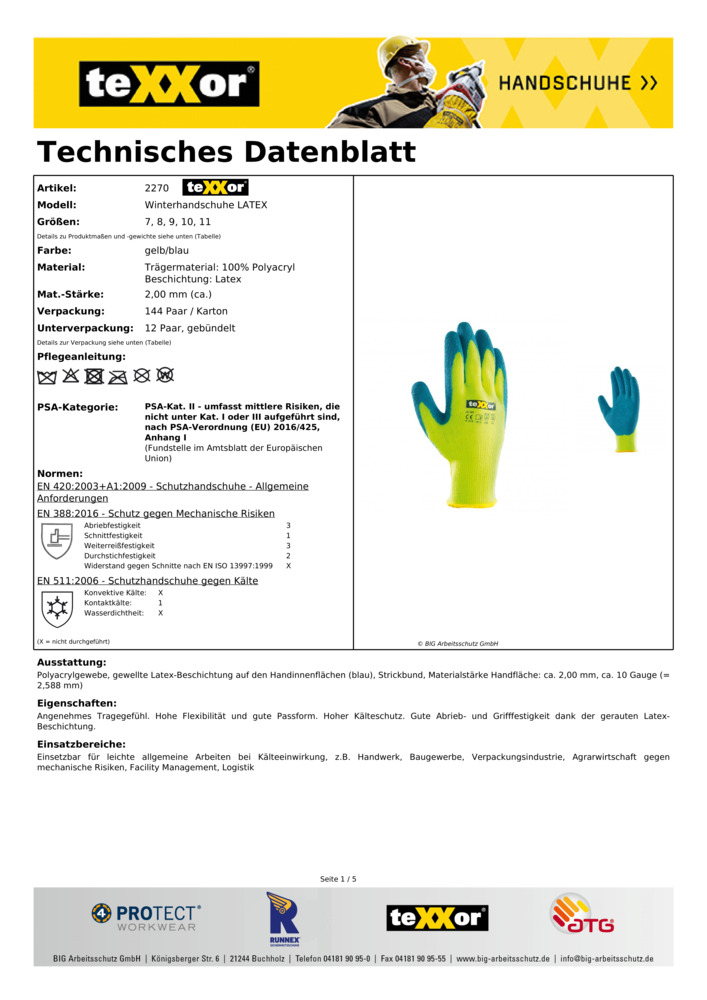 Datenblatt Zertifikat