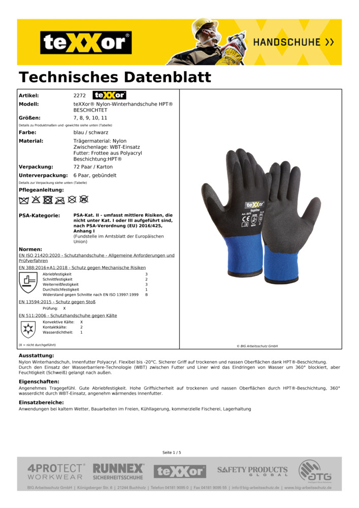 Datenblatt Zertifikat