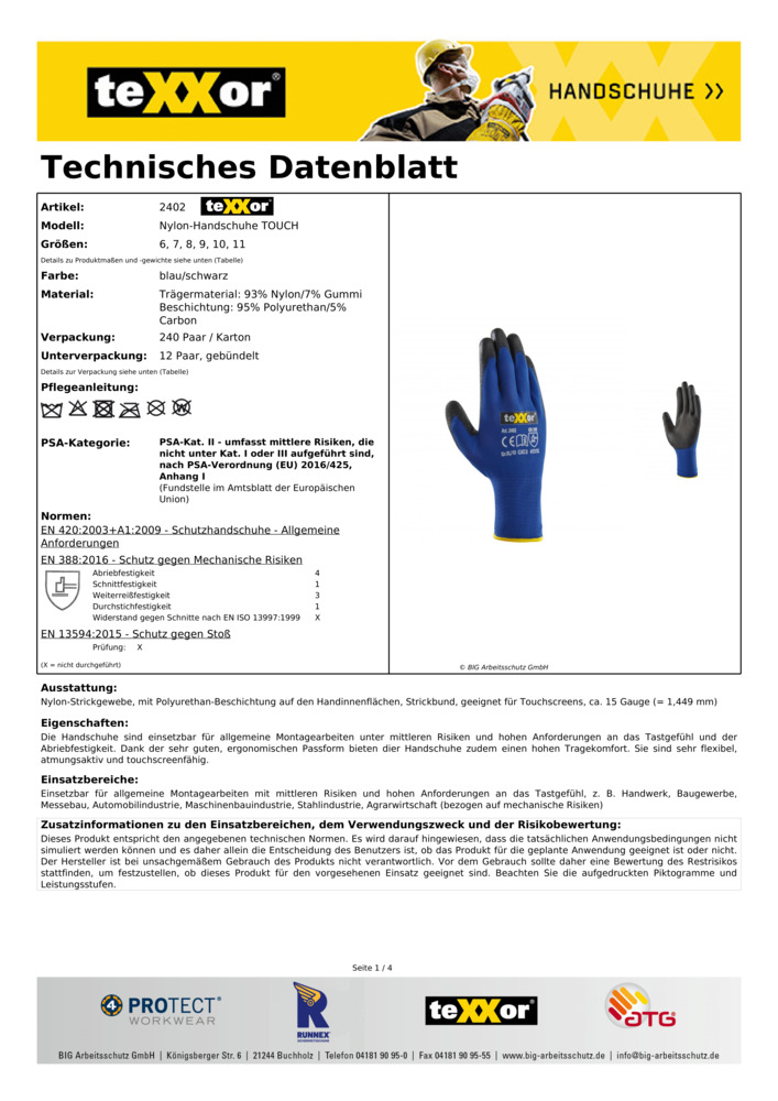 Datenblatt Zertifikat