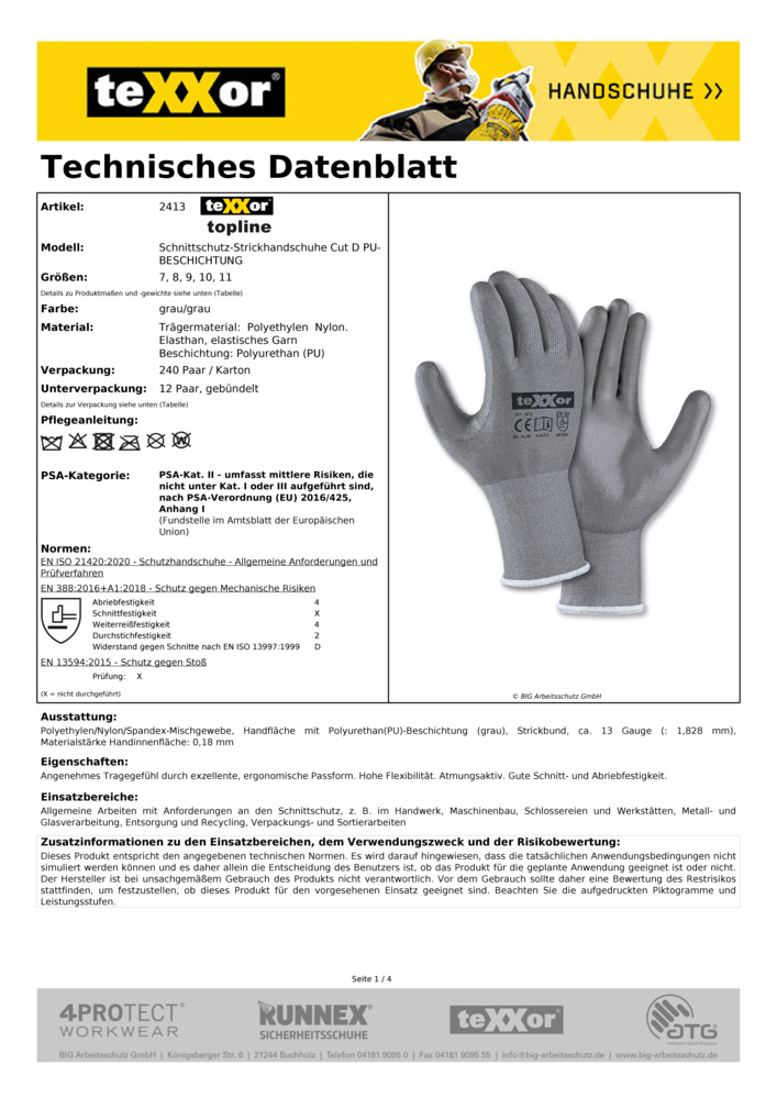 Datenblatt Zertifikat