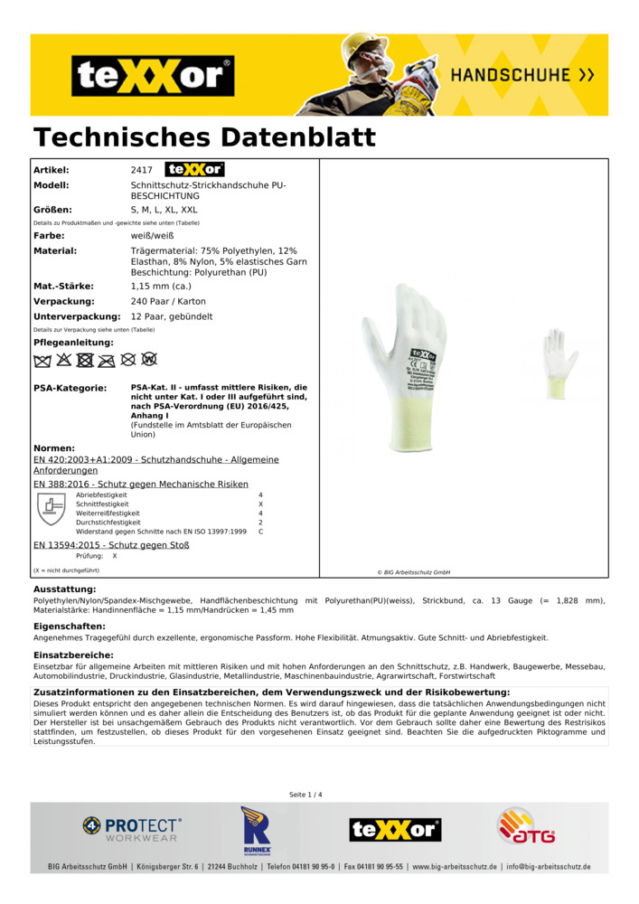 Datenblatt Zertifikat