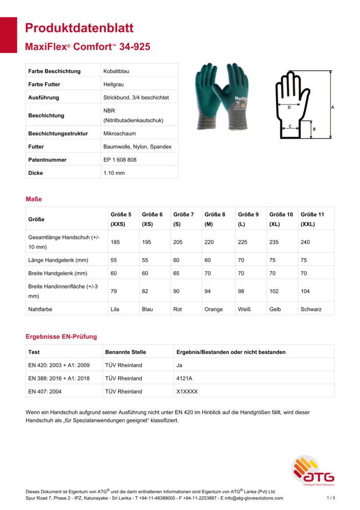 Datenblatt Zertifikat