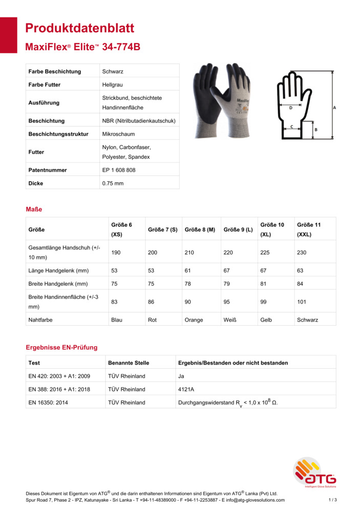 Datenblatt Zertifikat