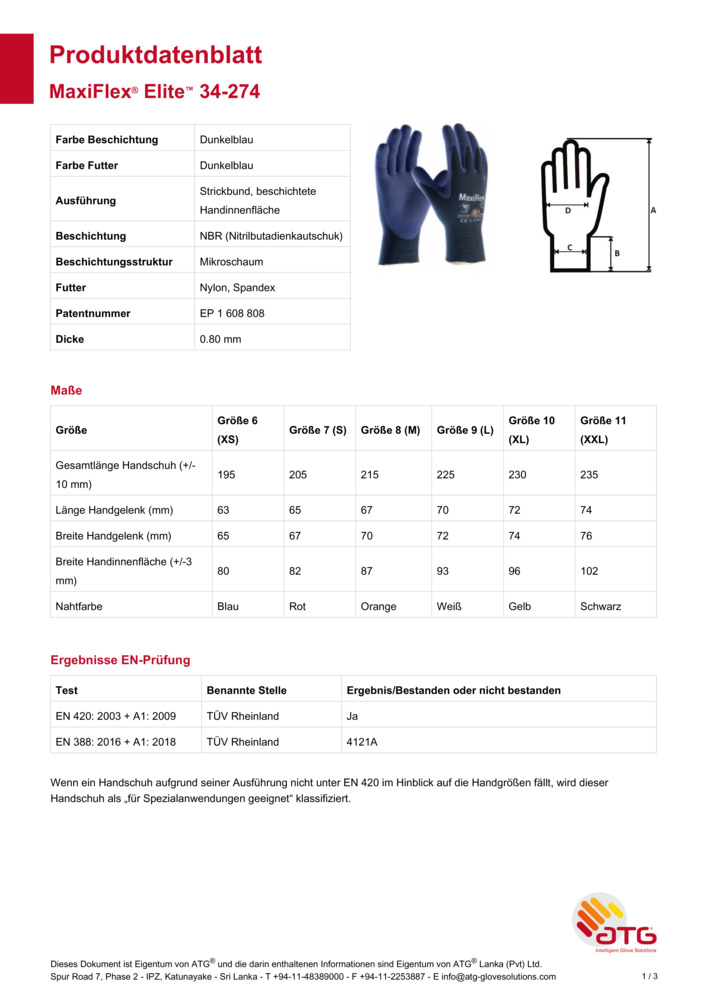 Datenblatt Zertifikat