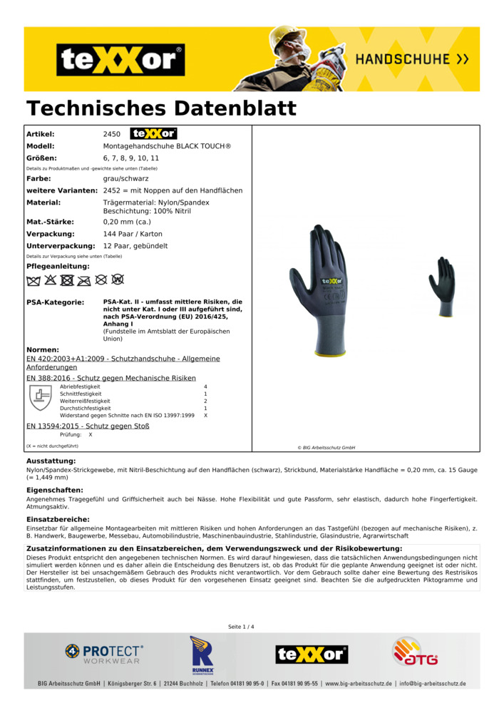 Datenblatt Zertifikat