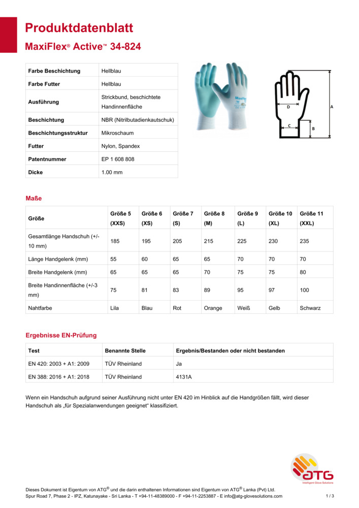 Datenblatt Zertifikat