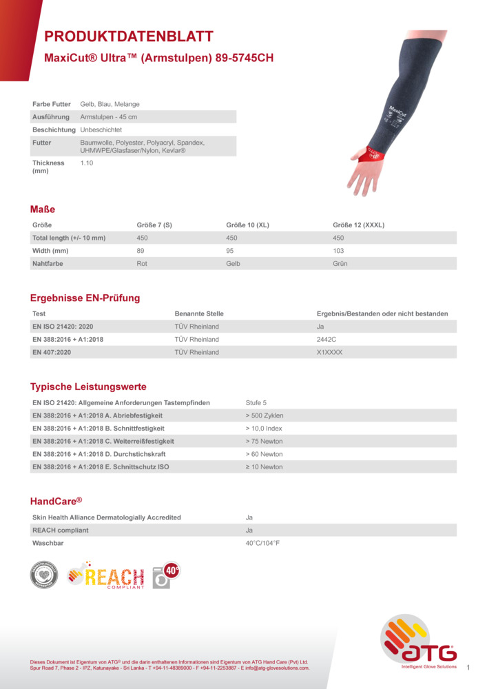 Datenblatt Zertifikat
