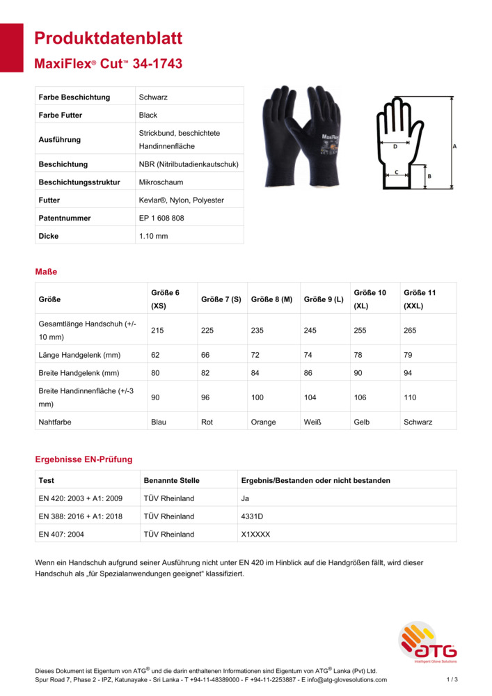 Datenblatt Zertifikat