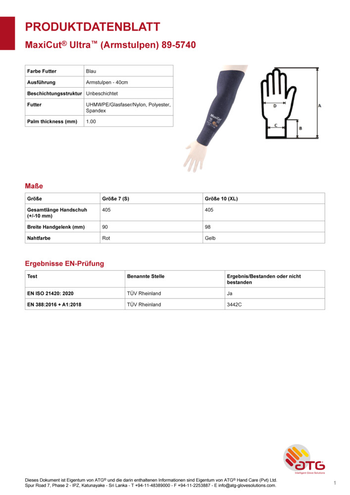 Datenblatt Zertifikat