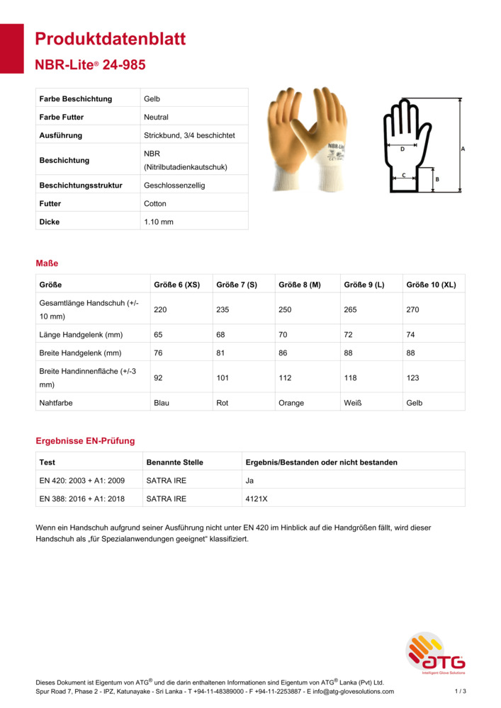 Datenblatt Zertifikat