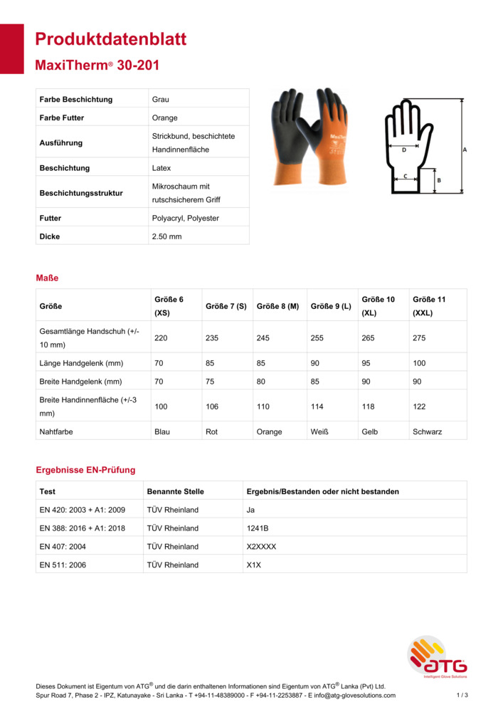 Datenblatt Zertifikat