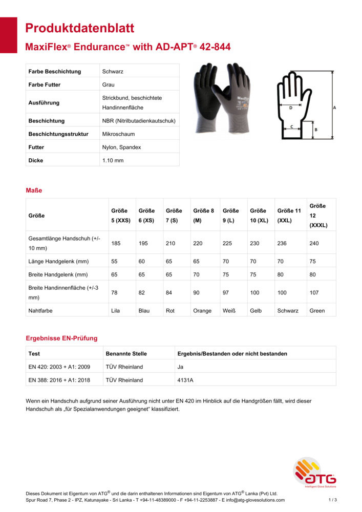 Datenblatt Zertifikat