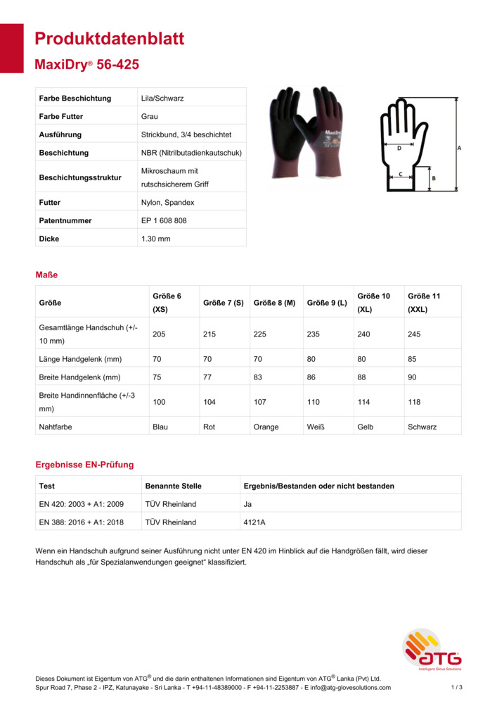 Datenblatt Zertifikat