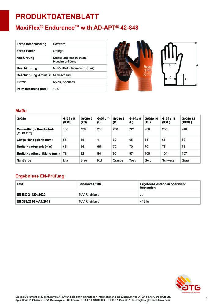 Datenblatt Zertifikat
