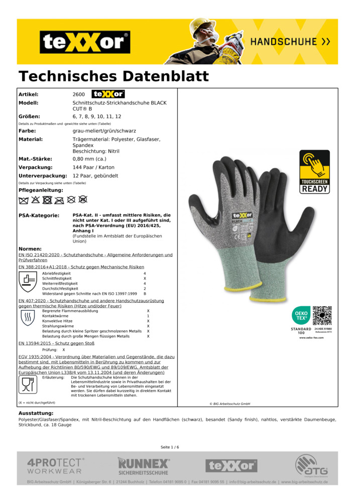 Datenblatt Zertifikat