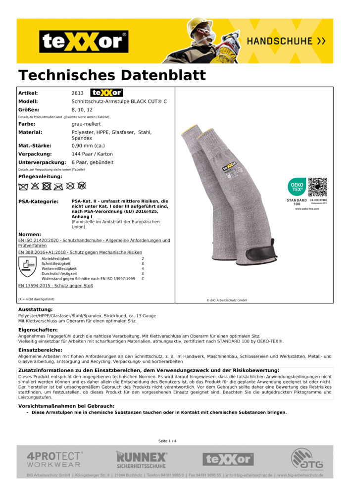 Datenblatt Zertifikat