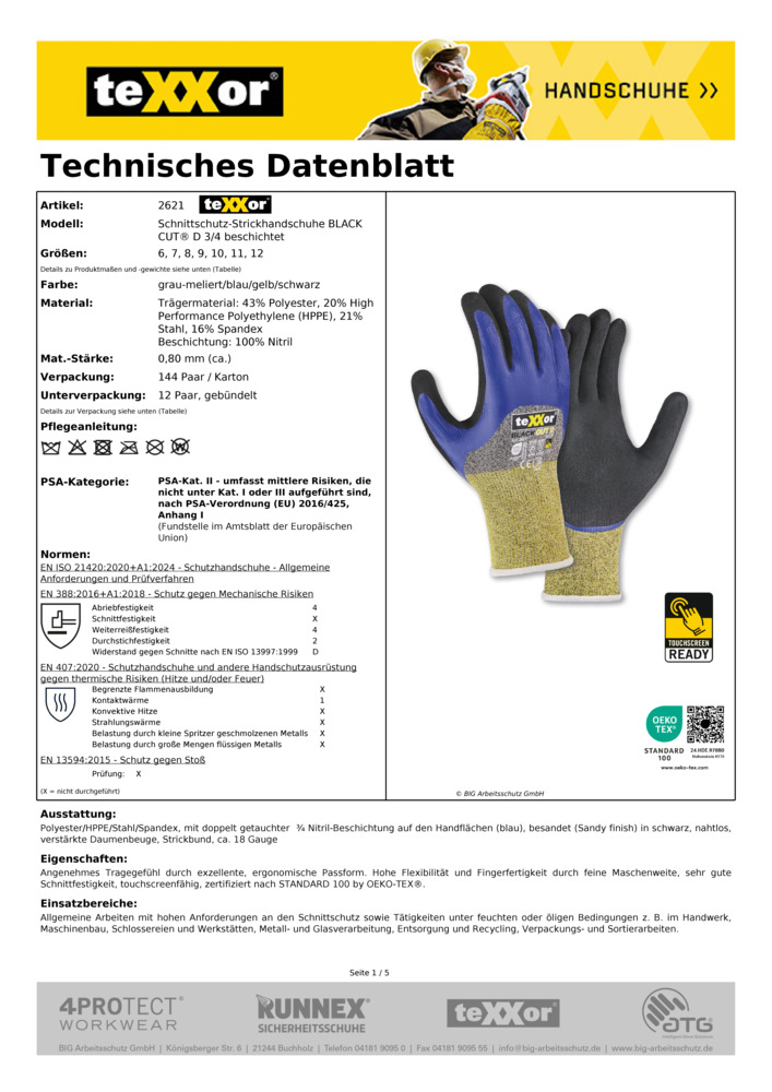 Datenblatt Zertifikat