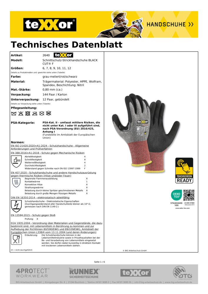 Datenblatt Zertifikat