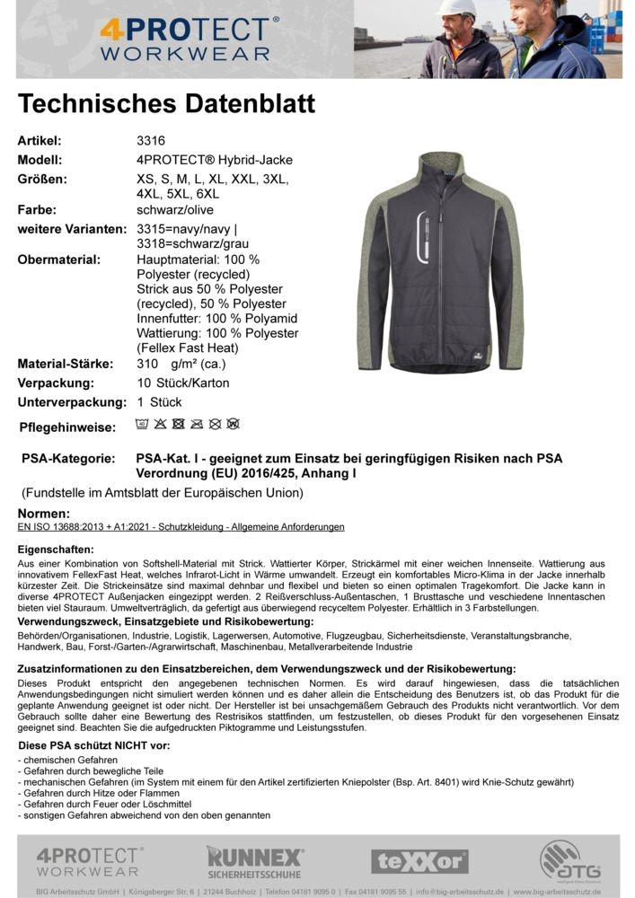 Datenblatt Zertifikat