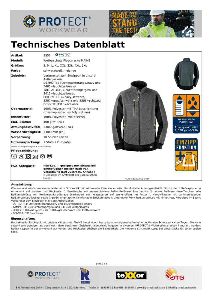 Datenblatt Zertifikat