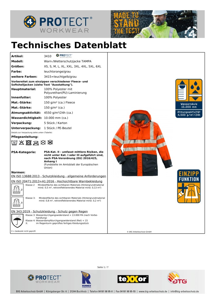 Datenblatt Zertifikat