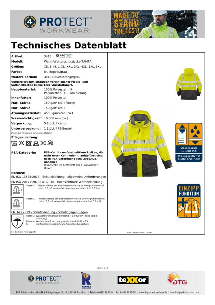 Datenblatt Zertifikat