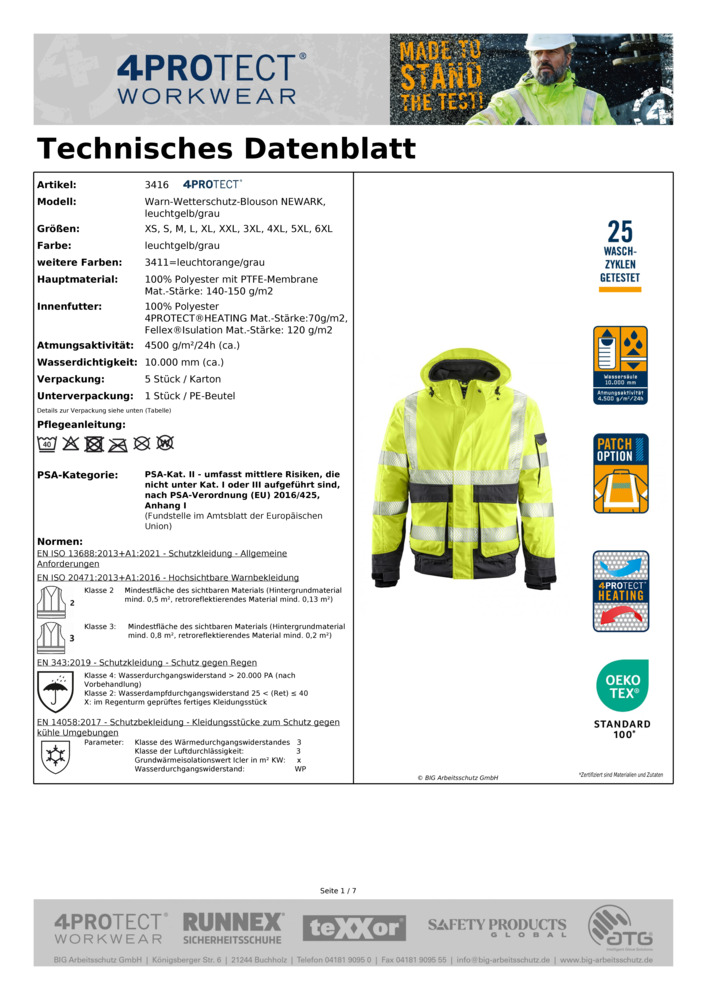 Datenblatt Zertifikat