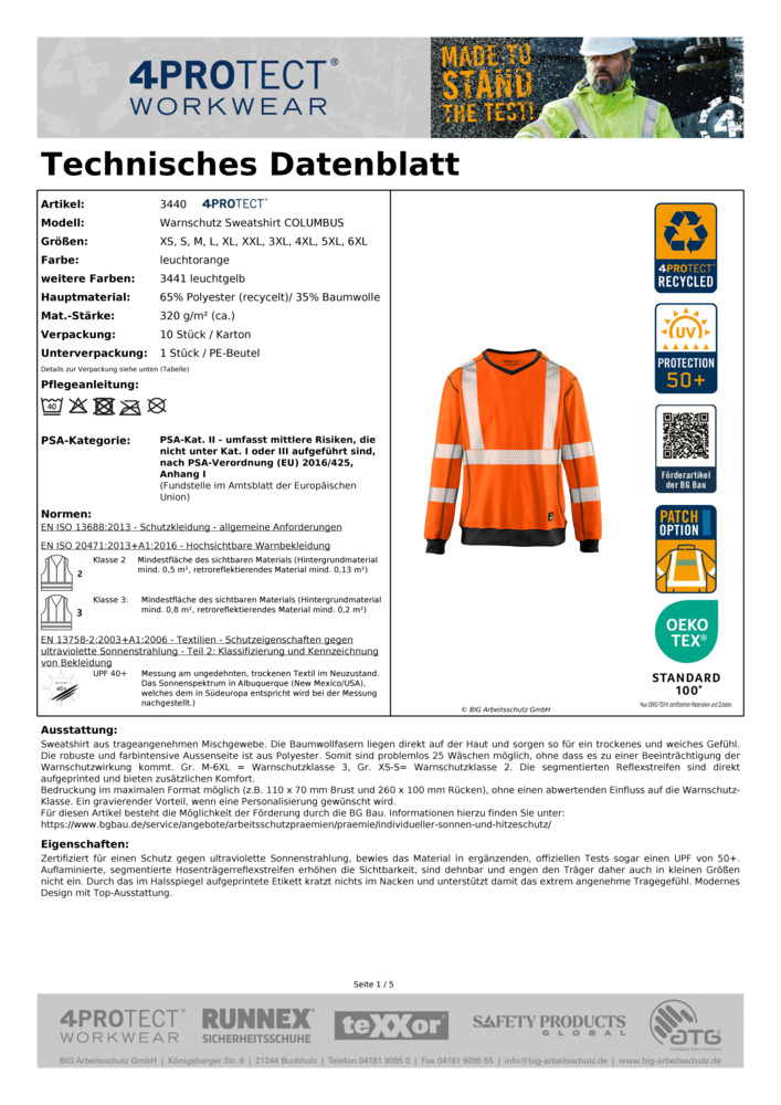 Datenblatt Zertifikat