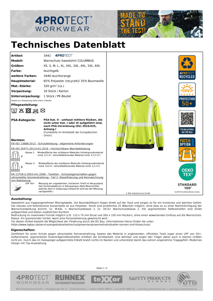 Datenblatt Zertifikat