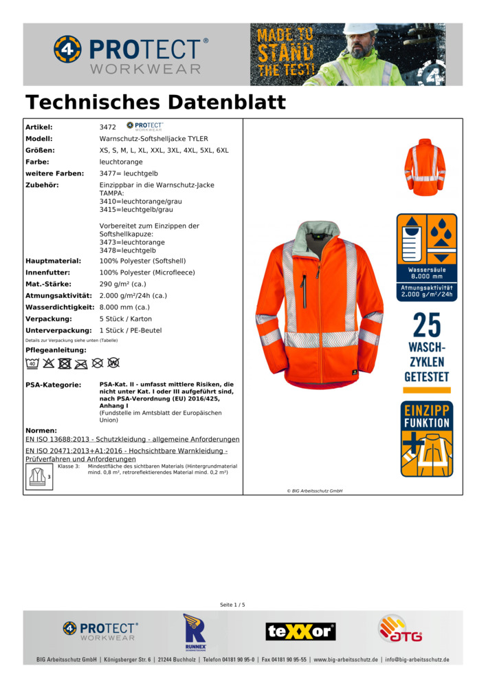 Datenblatt Zertifikat