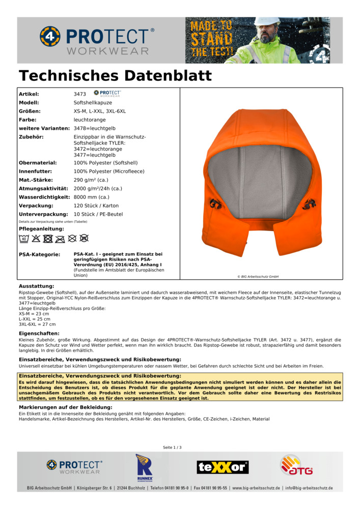 Datenblatt Zertifikat