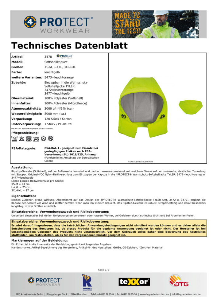 Datenblatt Zertifikat