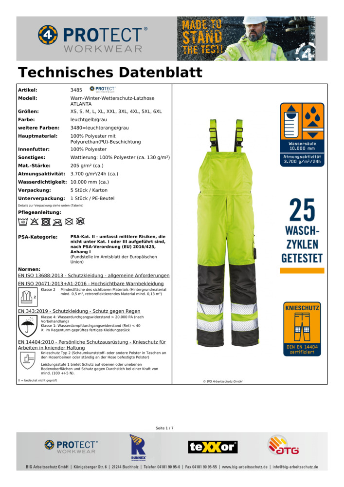 Datenblatt Zertifikat