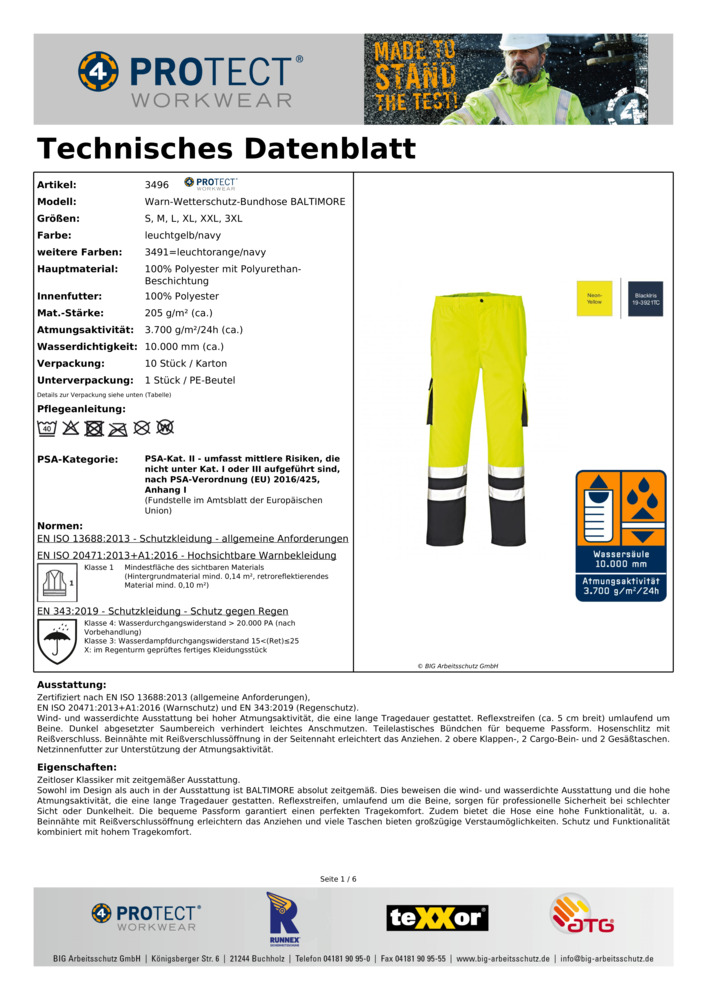 Datenblatt Zertifikat