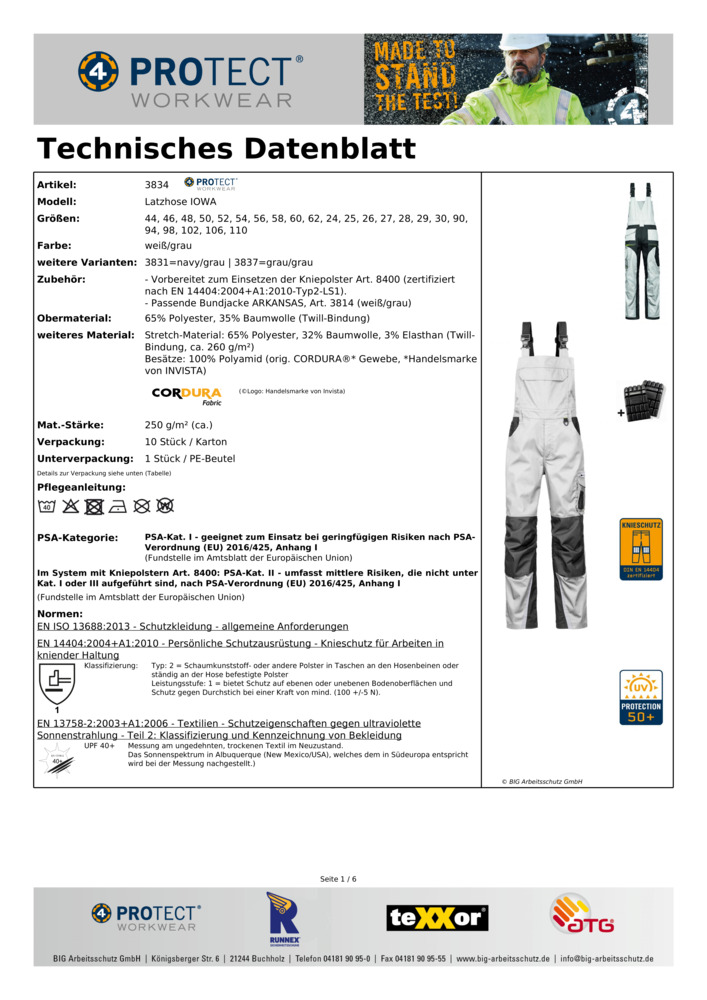 Datenblatt Zertifikat