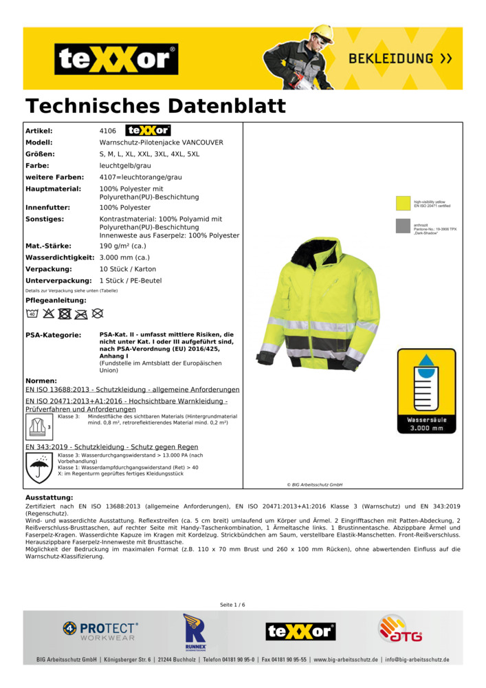 Datenblatt Zertifikat