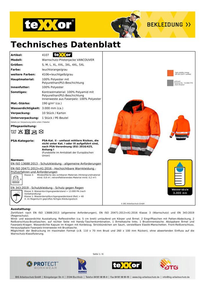 Datenblatt Zertifikat