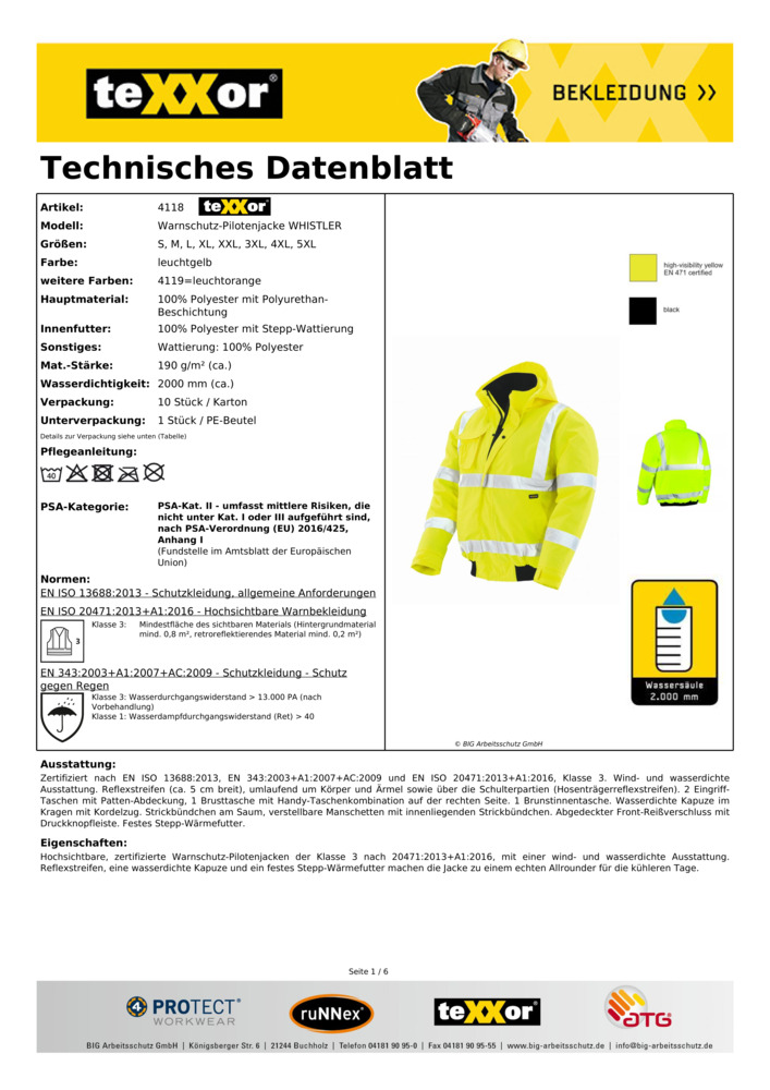 Datenblatt Zertifikat