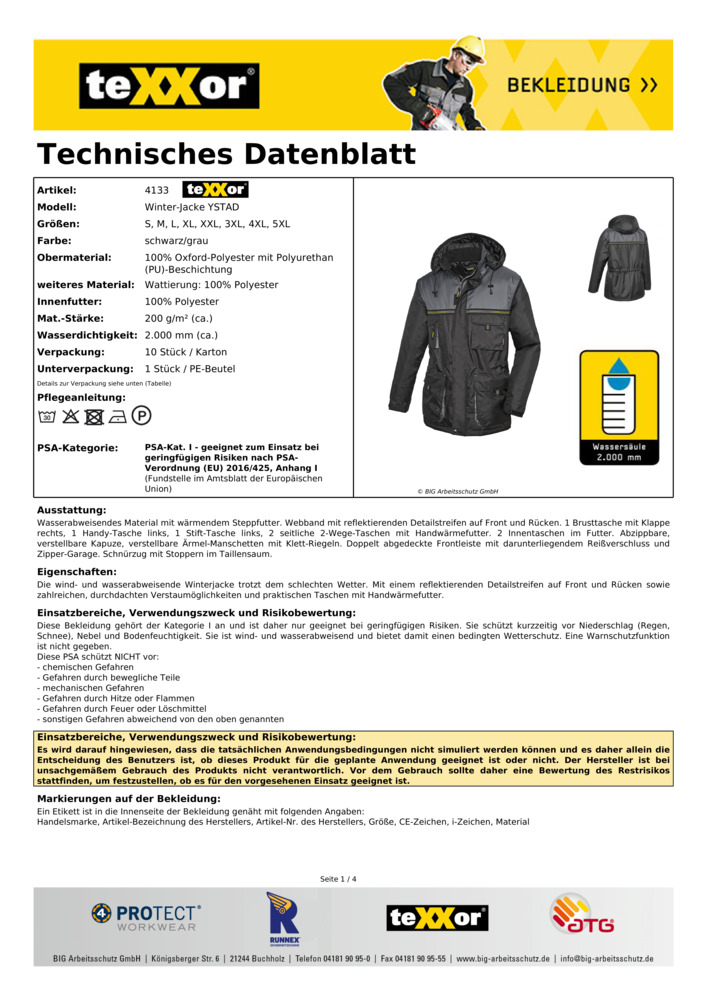 Datenblatt Zertifikat