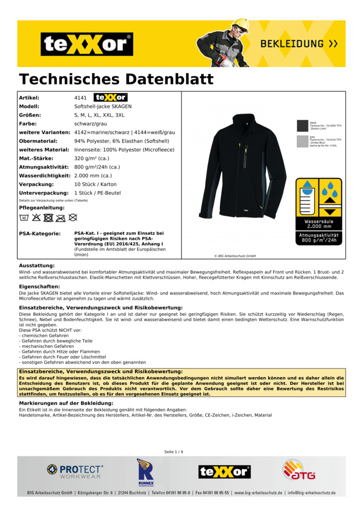 Datenblatt Zertifikat